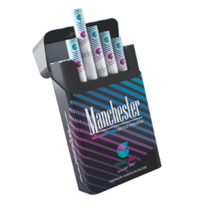 Manchester Sapphire Blue Cigarettes – Light & Smooth Premium Smoke (10 Pack)
